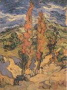Vincent Van Gogh Two Poplars on a Road through the Hills (nn04) oil painting reproduction
